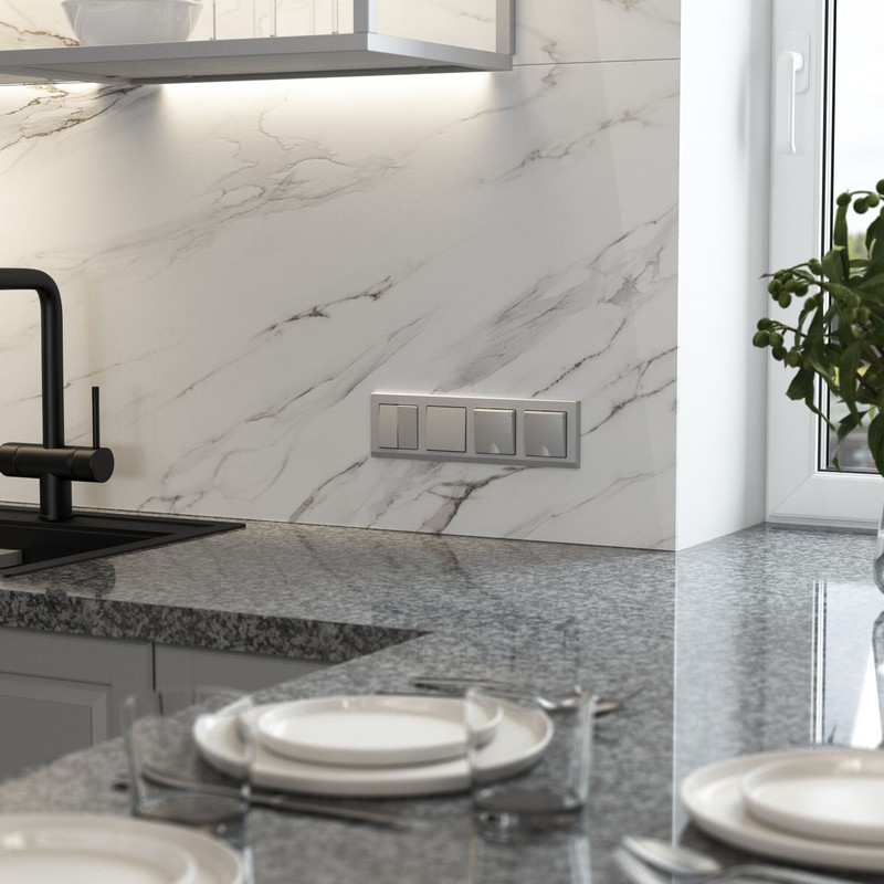 Werkel Серебряный матовый Выключатель Werkel одноклавишный проходной (серебряный матовый) W1112065