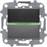 Механизмы ABB Zenit Антрацит Переключатель одноклавишный с индикацией 16А ABB ZENIT (антрацит)