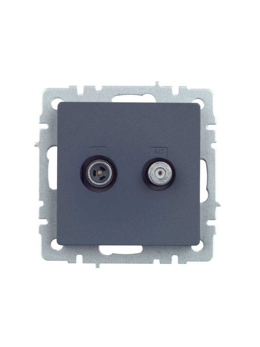 IEK Brite Маренго Розетка IEK BRITE двойная TV+SAT РТВ/РСп12-БрМ маренго BR-AF20-O-K35