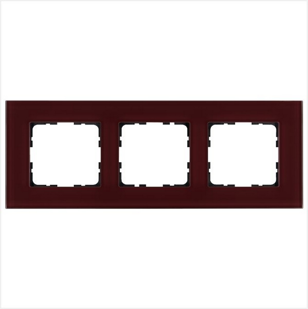 JASMART G - розетки и выключатели Рамка JASMART 4-постовая стекло Гранатовый GLASS G1004GH