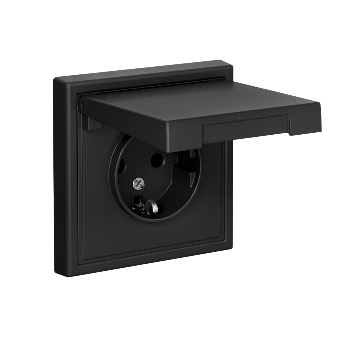 ArtGallery Базальт Розетка Systeme Electric ArtGallery Базальт с заземл. со шторк. с крышкой 16А IP20 GAL001446