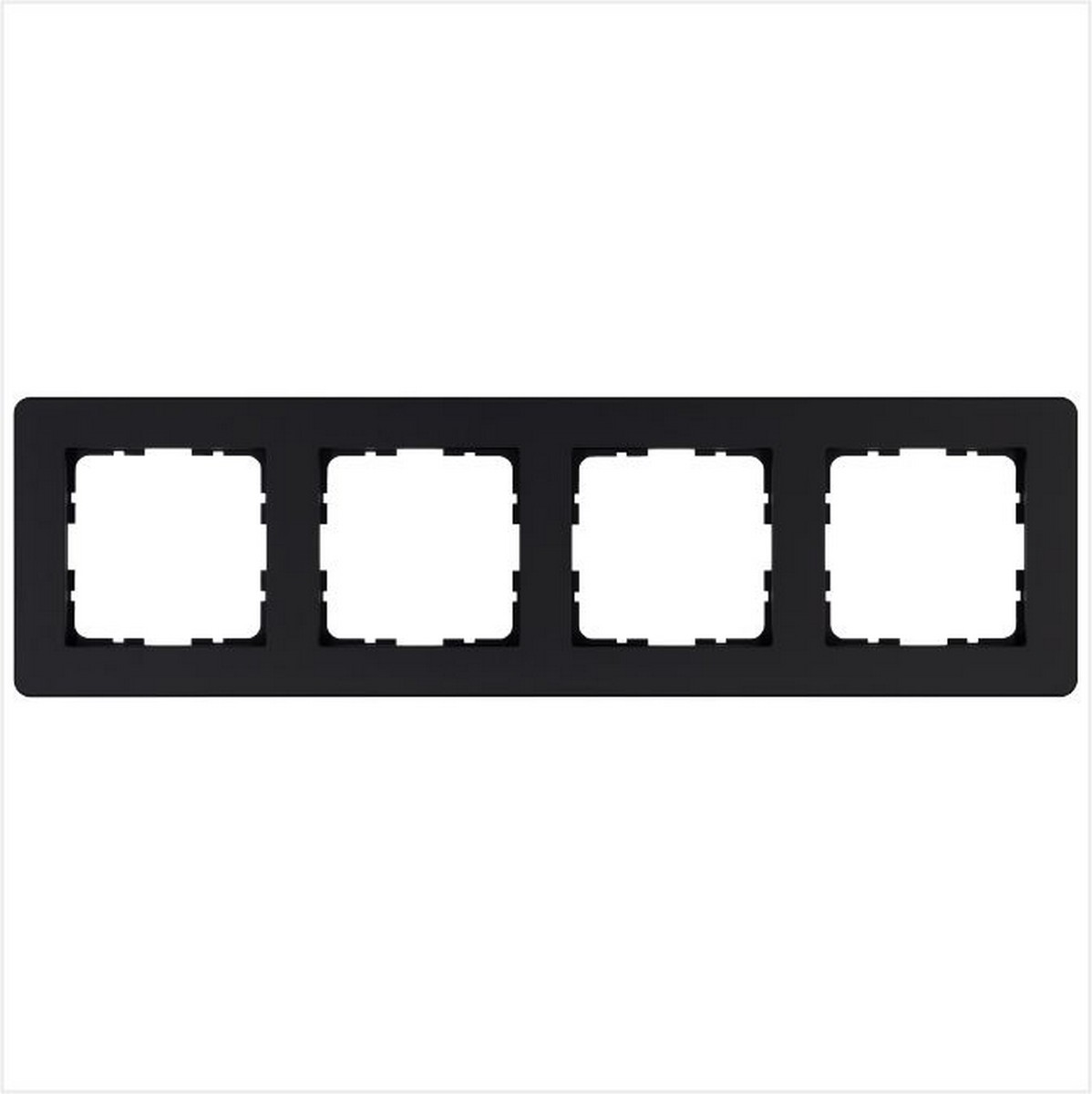 JASMART G - розетки и выключатели Рамка JASMART G-Flex 4-постовая черный матовый (soft touch) G1104PB
