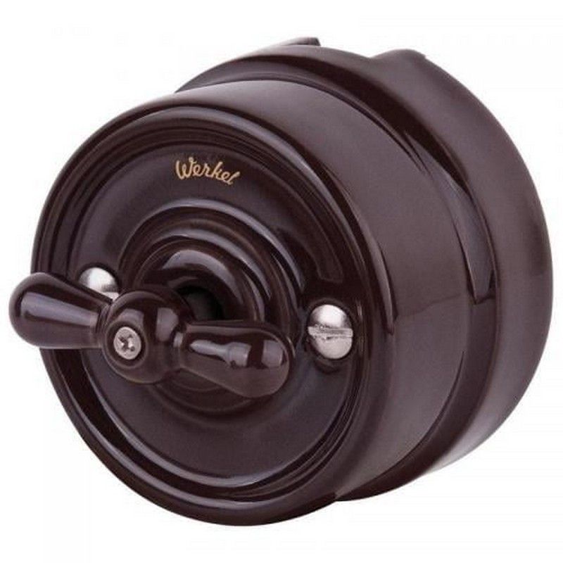 Werkel Ретро Выключатель Werkel на 4 положения двухклавишный (коричневый) Ретро W5620014