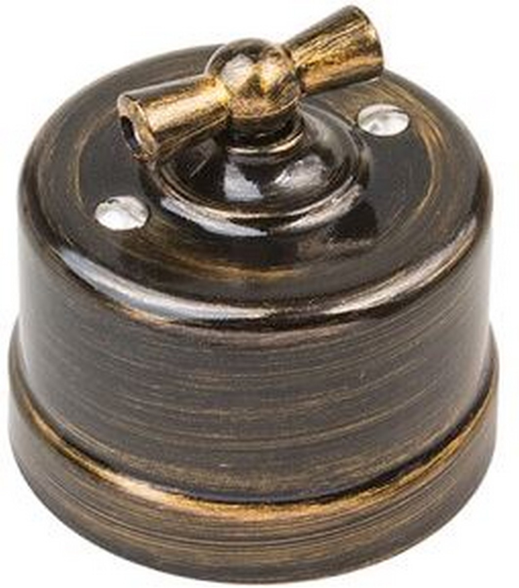 Bironi Лизетта - Ретро розетки и выключатели Выключатель проходной BIRONI Бронза 1-кл B1-201-25