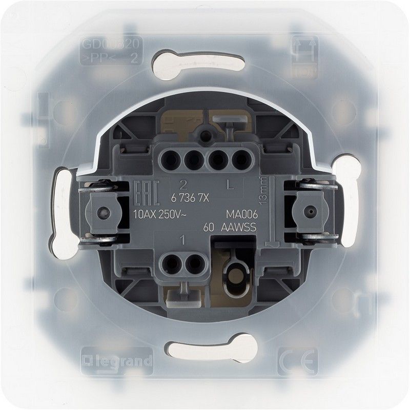 Legrand Inspiria Слоновая кость Переключатель Legrand INSPIRIA Слоновая кость IP44 10 AX 250 В 673671