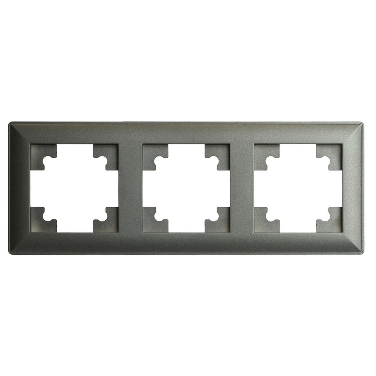 Катрин - Розетки и выключатели Stekker Рамка STEKKER 3-местная Катрин стекло графит PFR00-7003-06 39809
