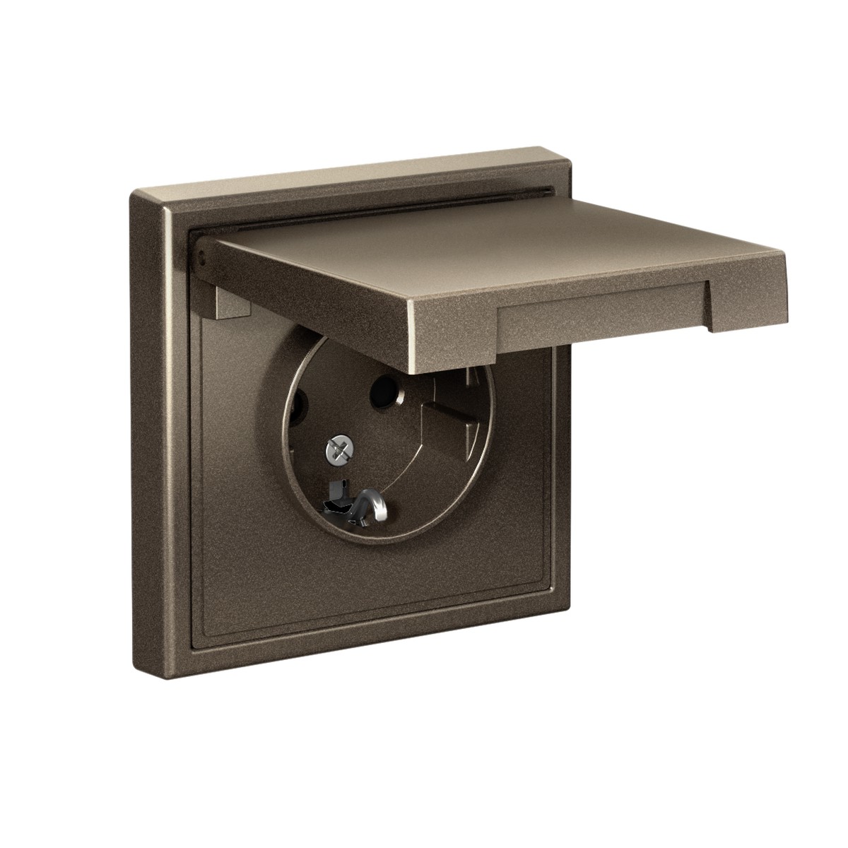 ArtGallery Мокко Розетка Systeme Electric ArtGallery Мокко с заземл. со шторк. с крышкой 16А IP20 GAL000646