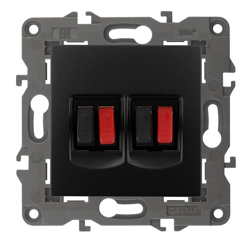 Розетки и выключаиели ЭРА Elegance Антрацит Розетка ЭРА Elegance Антрацит Аудио двойная 14-3112-05 Б0034330