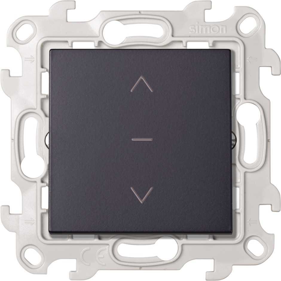 Розетки и выключатели Simon 24 Графит Выключатель жалюзи Simon 24 Графит 3-позиционный 2420333-038