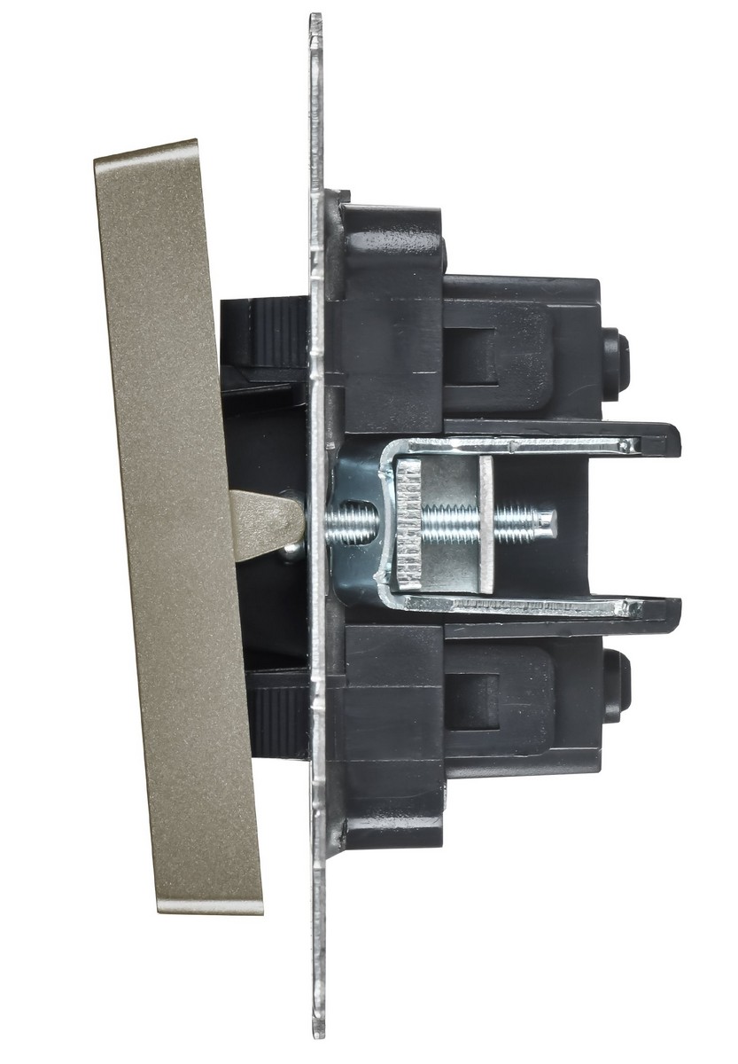 IEK Brite Шампань Выключатель IEK BRITE Шампань 2-кл. перекрестный 10А ВС10-2-3-БрШ