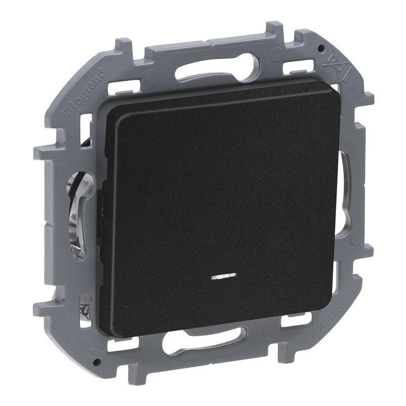 Legrand Inspiria Антрацит Выключатель Legrand INSPIRIA Антрацит одноклавишный с подсветкой/индикацией 10 AX 250 В 673613