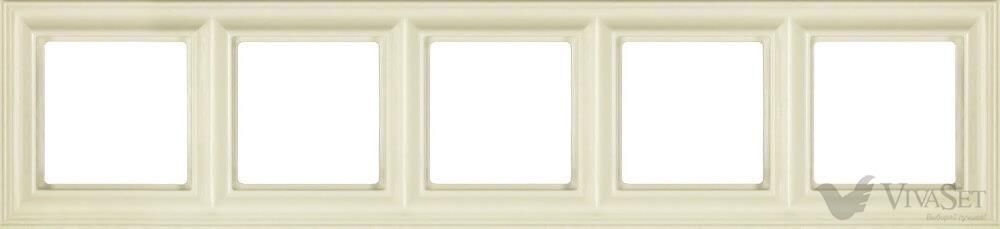 Рамки Jung Eco Profi Standart Рамка пятерная Jung Eco Profi Deco слоновая кость EPD485