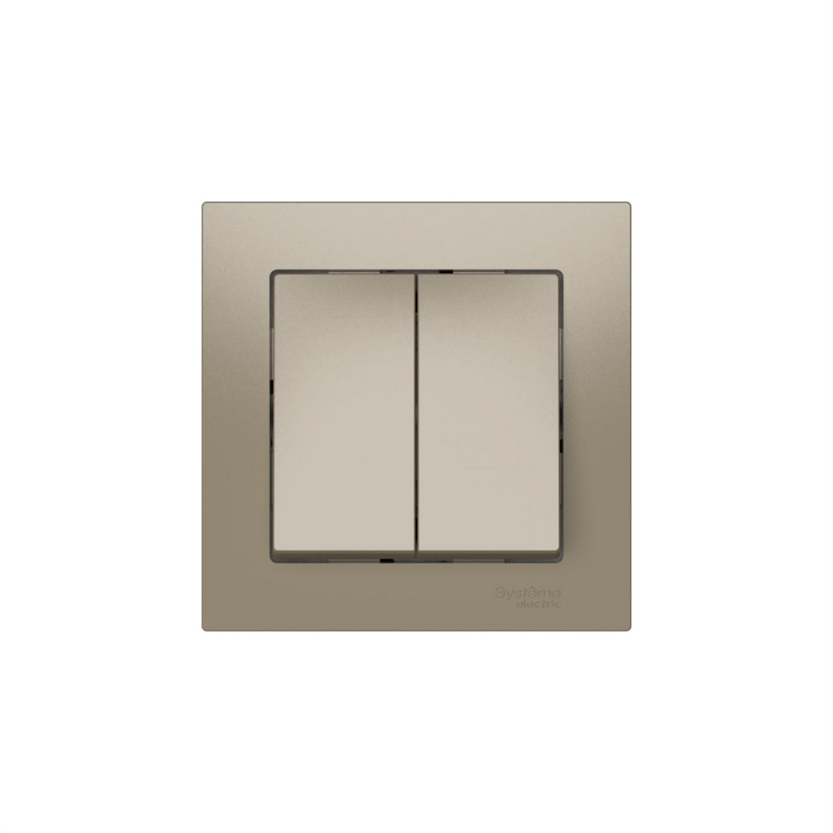 AtlasDesign Шампань Выключатель SE AtlasDesign Шампань 2-клавишный в сборе быстрозажим. клем. ATN000552S