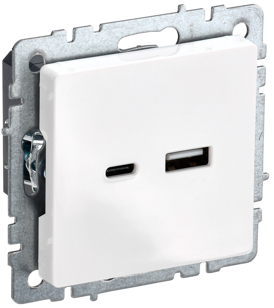 IEK Brite Белый Розетка IEK BRITE USB A+C 18Вт РЮ11-1-БрБ белый BR-U22-018-K01
