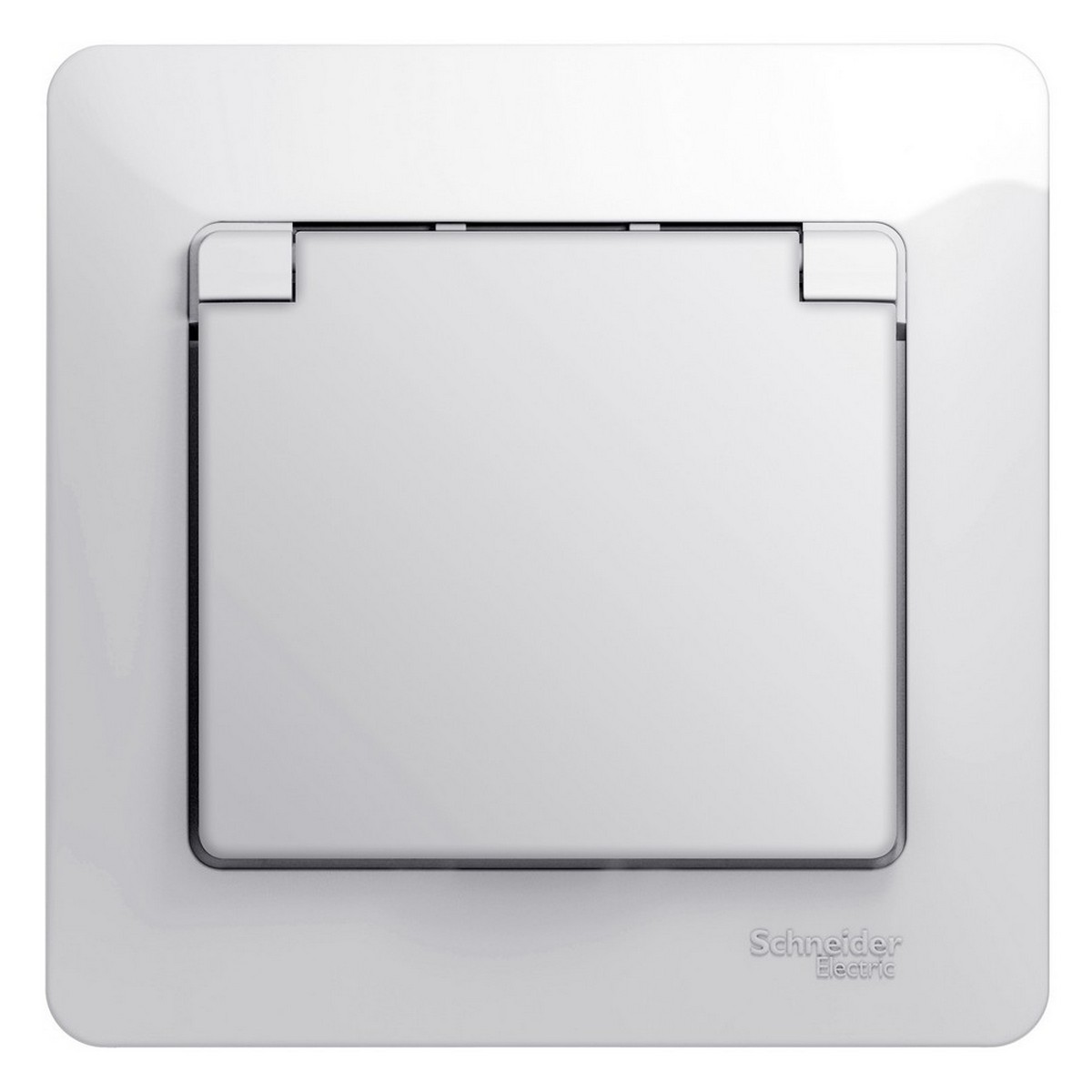 Glossa Белый Розетка Systeme Electric Glossa Белый с/з со шторками с крышкой, IP20 (в с GSL000146