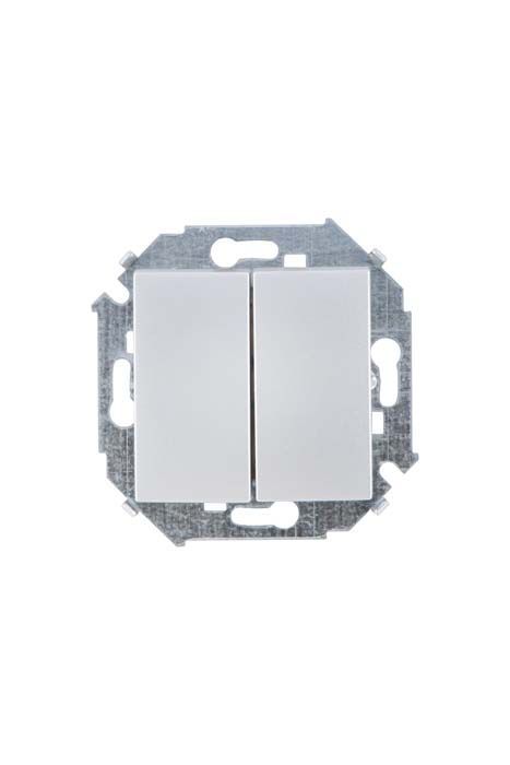 Розетки и выключатели Simon 15 Алюминий Переключатель 2-клавишный Simon 15 Алюминий 16А 1591397-033