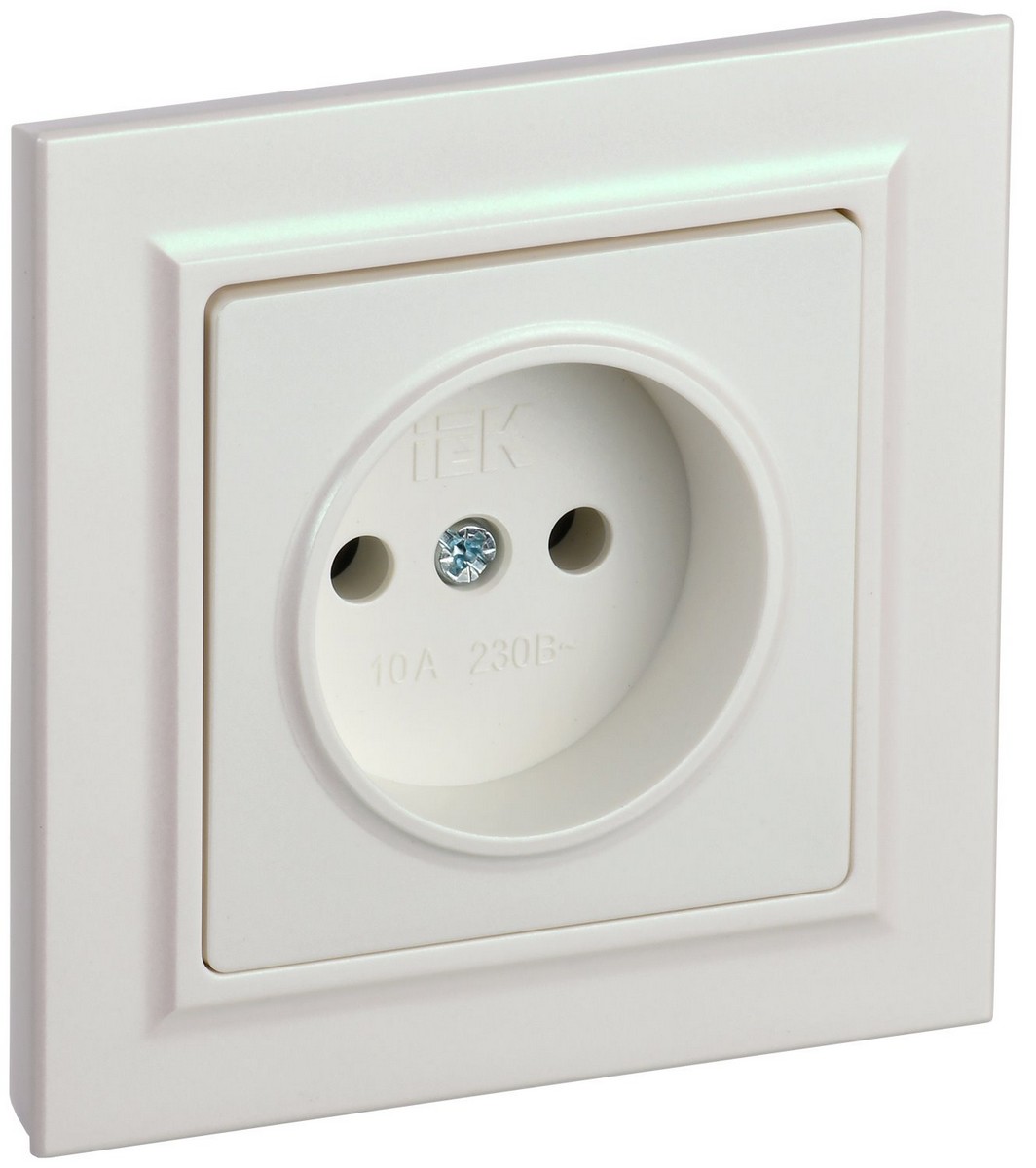 IEK Brite Жемчуг Розетка IEK BRITE Жемчуг без з/к/ш 10А в сборе РСР10-1-0-БрЖ BR-R10-10-K36-F