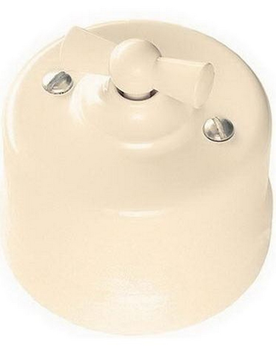 Bironi Лизетта - Ретро розетки и выключатели Выключатель 2-кл BIRONI Пластик Слоновая кость B1-202-211