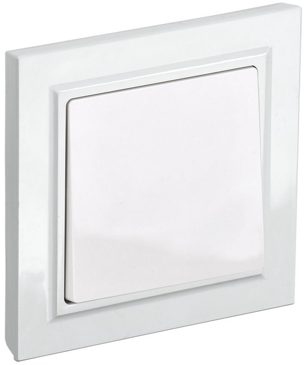 IEK Brite Белый Выключатель IEK BRITE 1-клавишный 10А в сборе ВСР10-1-0-БрБ белый BR-V10-0-10-K01-F