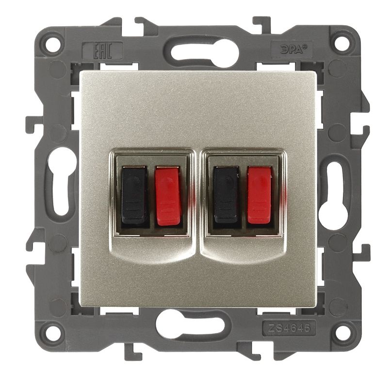 Розетки и выключаиели ЭРА Elegance Шампань Розетка ЭРА Elegance Шампань Аудио двойная 14-3112-04 Б0034329