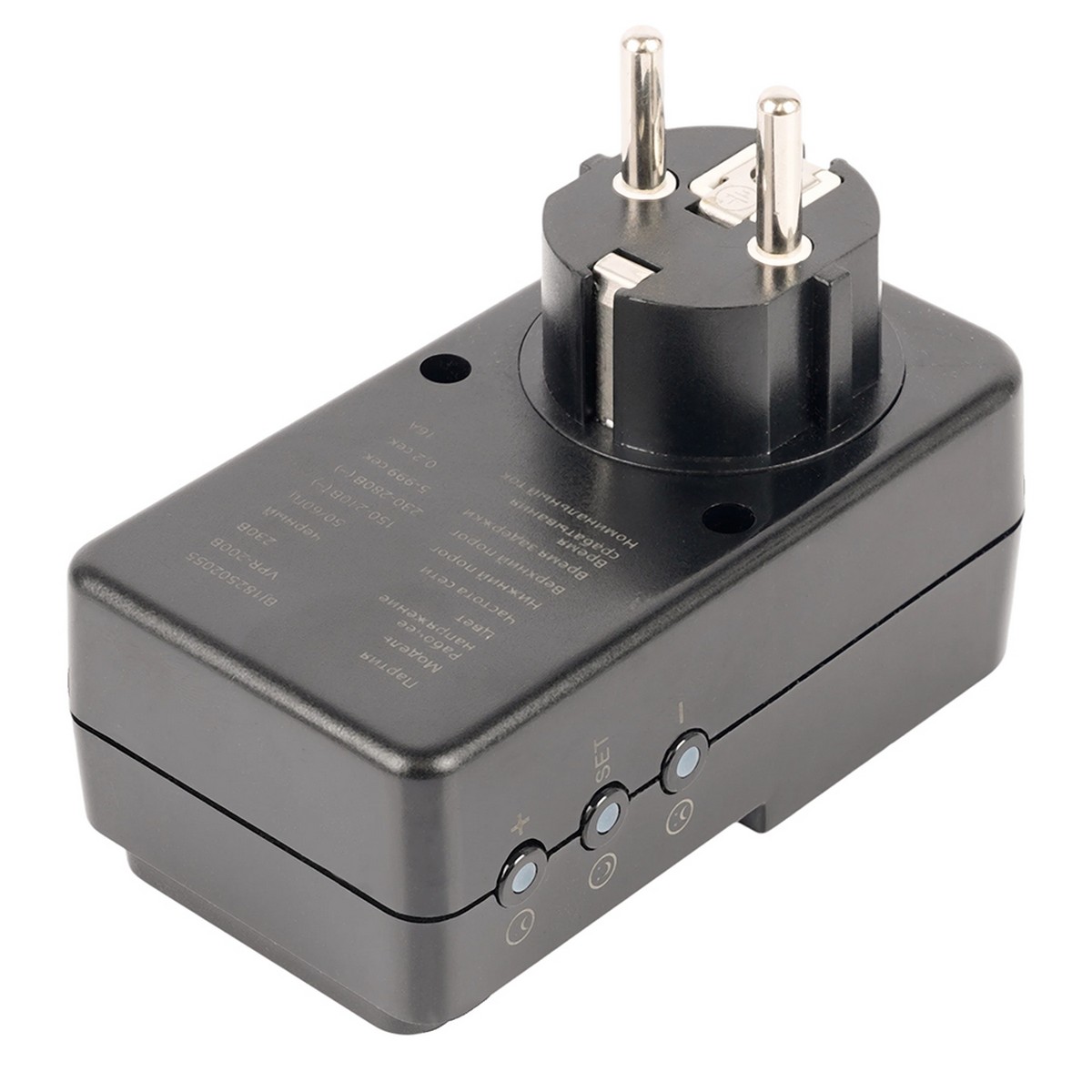 Реле напряжения и контроля фаз Реле напряжения для розетки регулируемое STEKKER VPR-200B черный 50690 