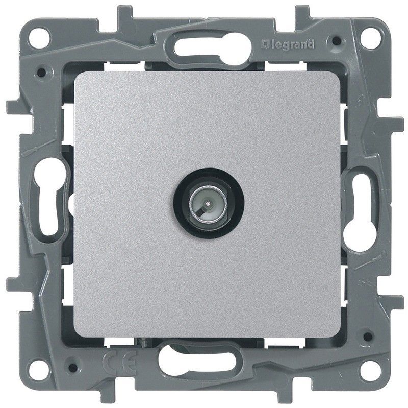 Legrand Etika Алюминий Розетка TV Legrand Etika алюминий проходная, 15дБ 672463
