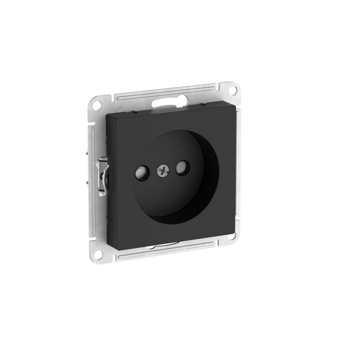 AtlasDesign Карбон Розетка SE AtlasDesign Карбон без заземления со шторками быстрозажим. клем. ATN001049S