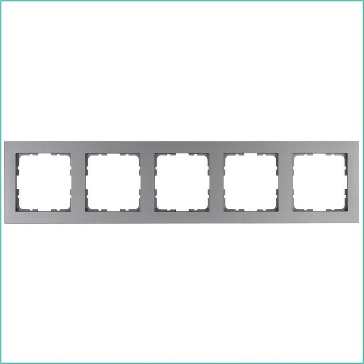 JASMART G - розетки и выключатели Рамка JASMART G-Classic 5-постовая Алюминий G1005S