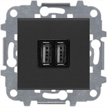 Механизмы ABB Zenit Антрацит Механизм USB зарядного устройства 2х750 мА / 1х1500 мА Zenit (антрацит)