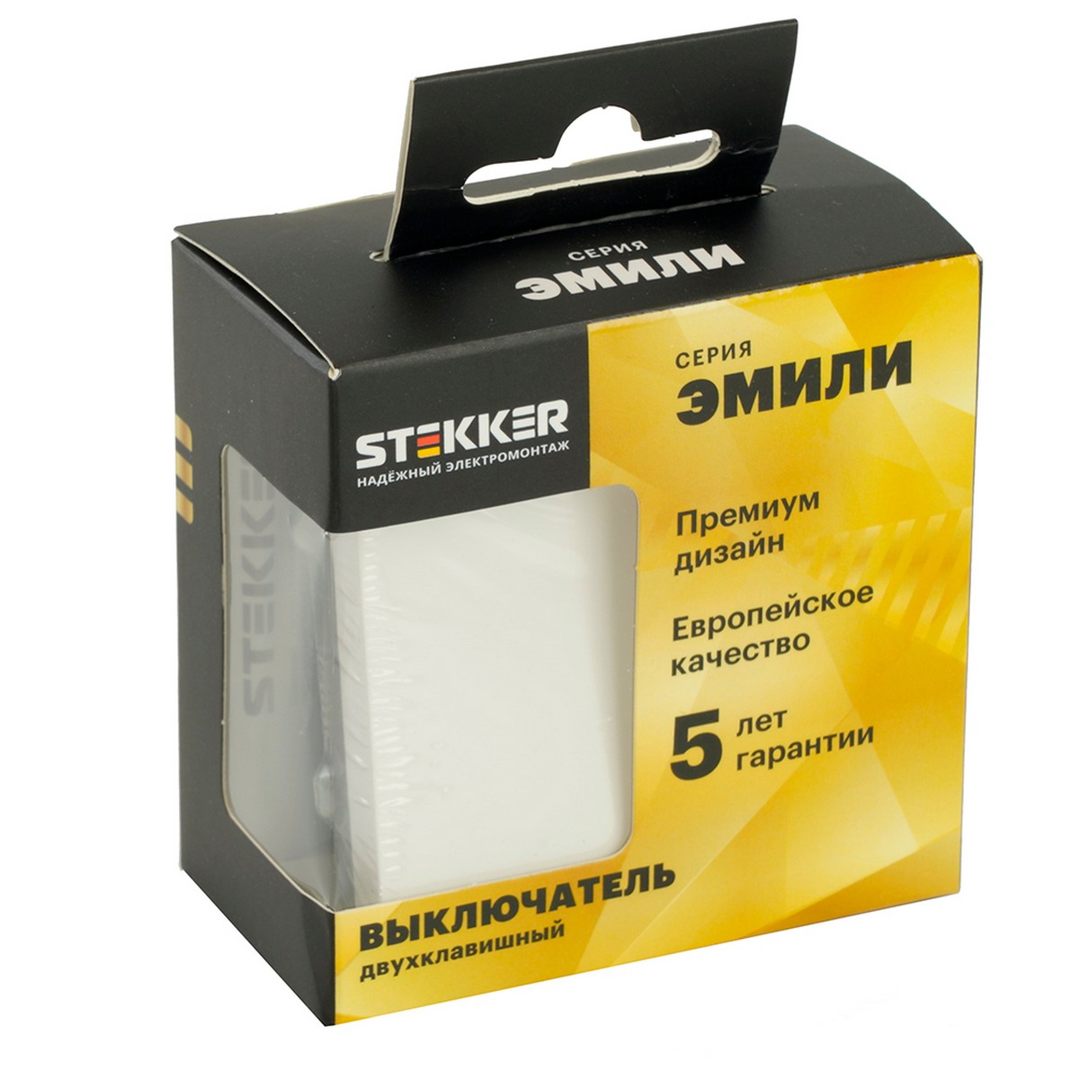 Эмили - Розетки и выключатели Stekker Выключатель 2-клавишный STEKKER Эмили RSW10-5104-01 белый фарфор soft touch 49866