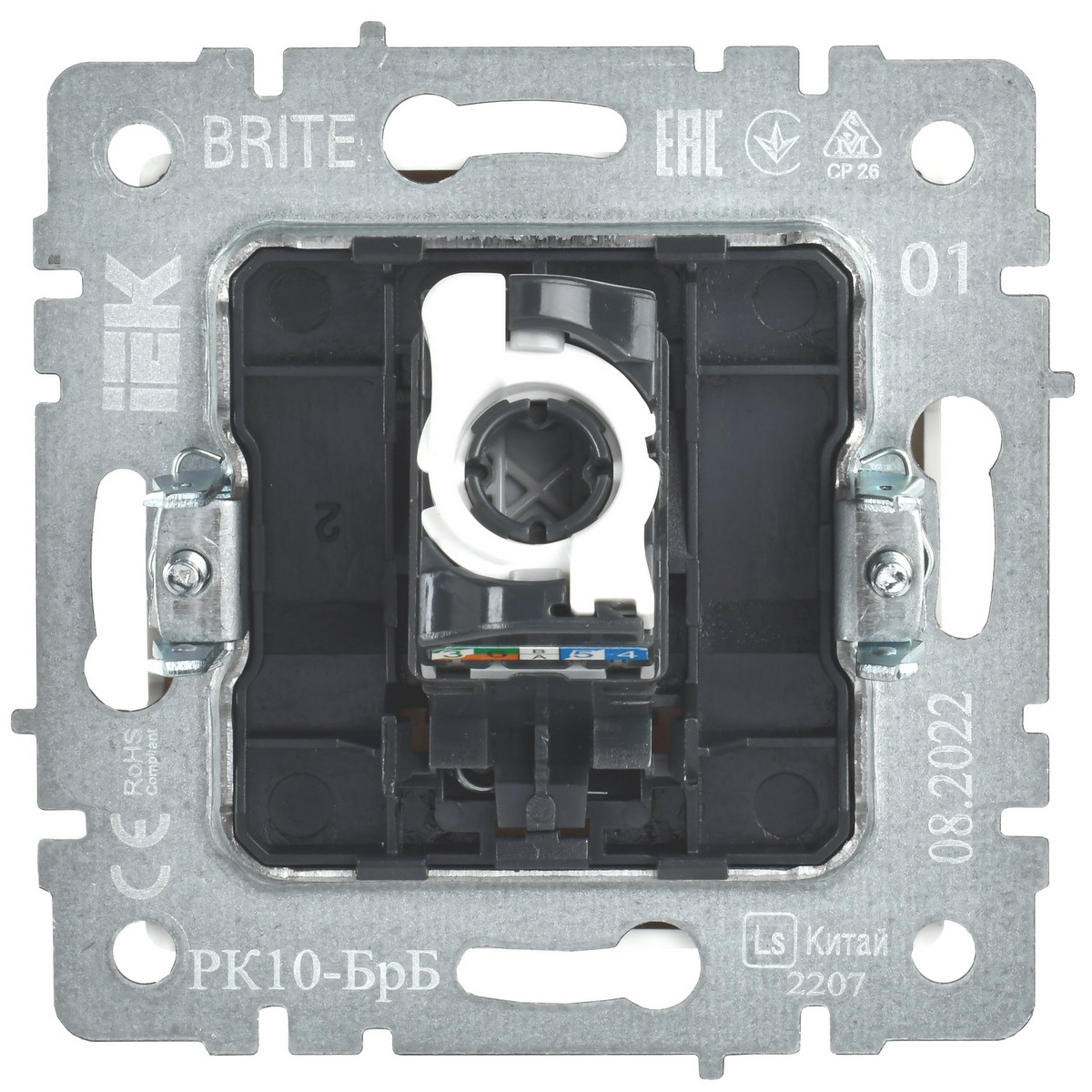 IEK Brite Белый Розетка IEK BRITE компьютерная RJ45 кат.5E РК10-БрБ белый BR-K10-1-K01