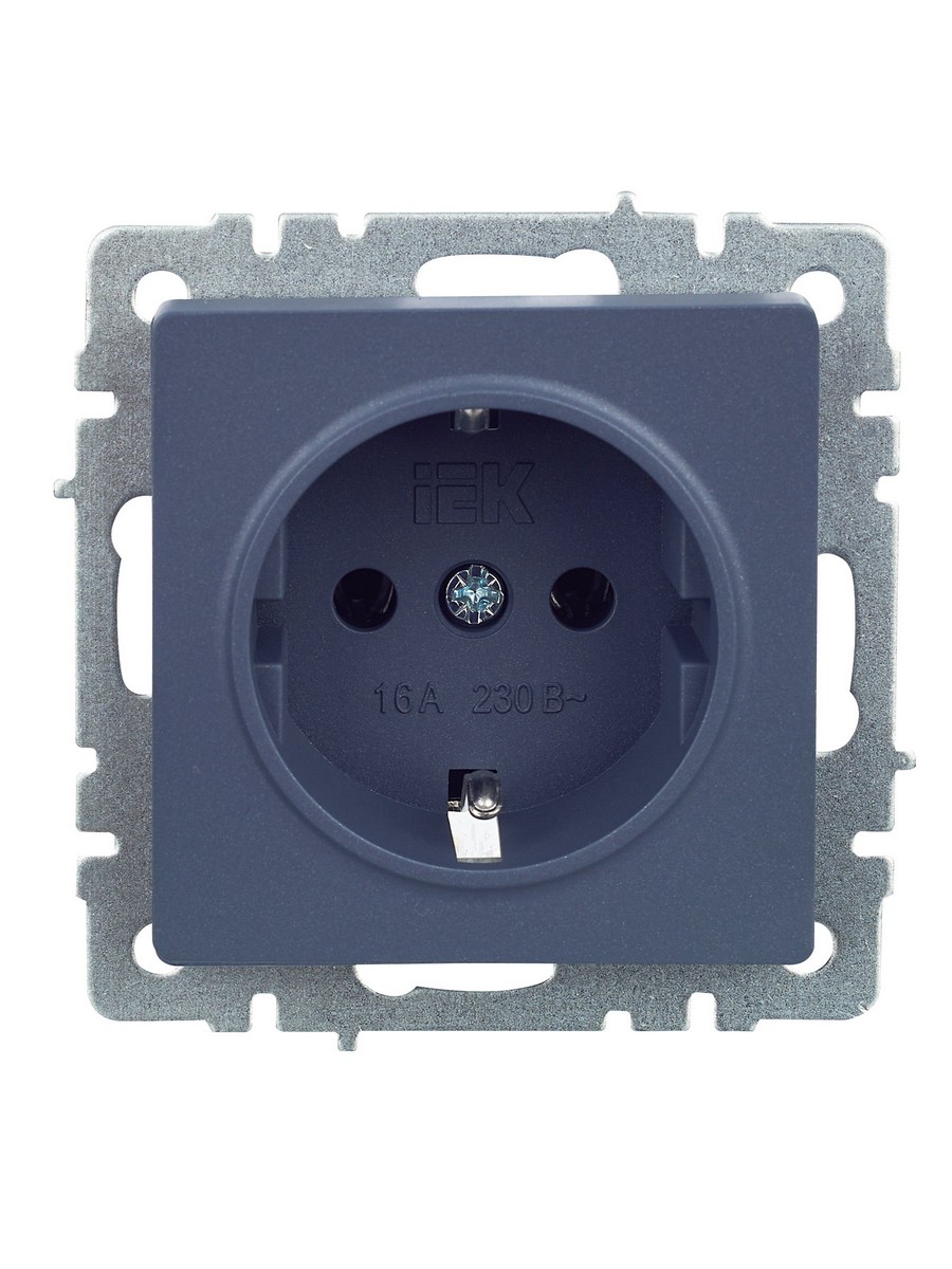 IEK Brite Маренго Розетка IEK BRITE с/з без шторок 16А РС11-1-0-БрМ маренго BR-R11-16-K35