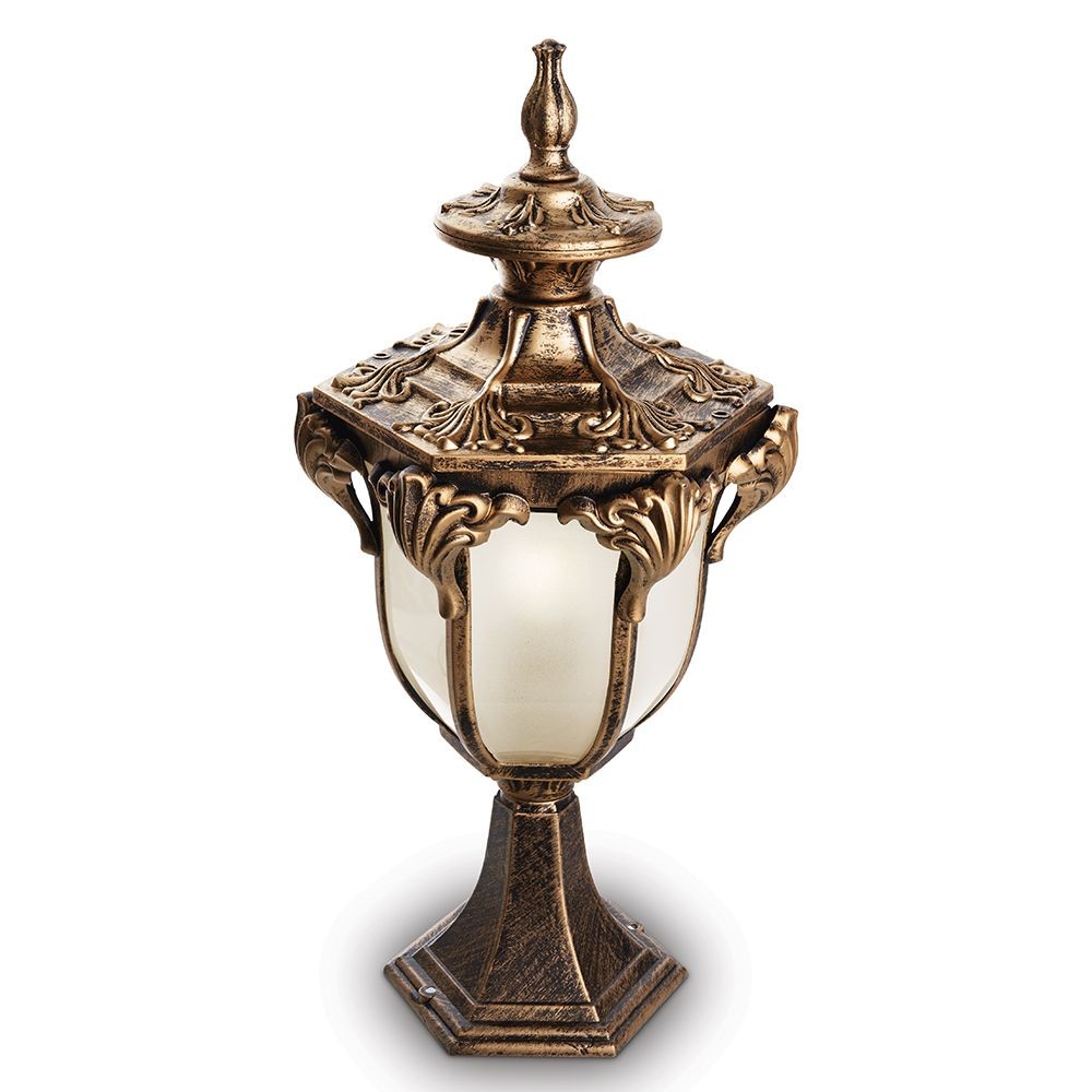 Уличные светильники на постамент Уличный светильник Feron PL4043 шестигранный на постамент 60W 230V E27, черное золото 11423