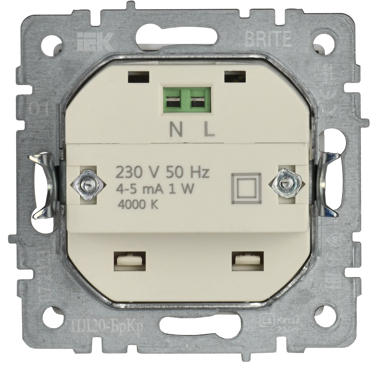 IEK Brite Бежевый Подсветка IEK BRITE LED встраиваемая ПЛ20-БрКр бежевый BR-FL20-K10