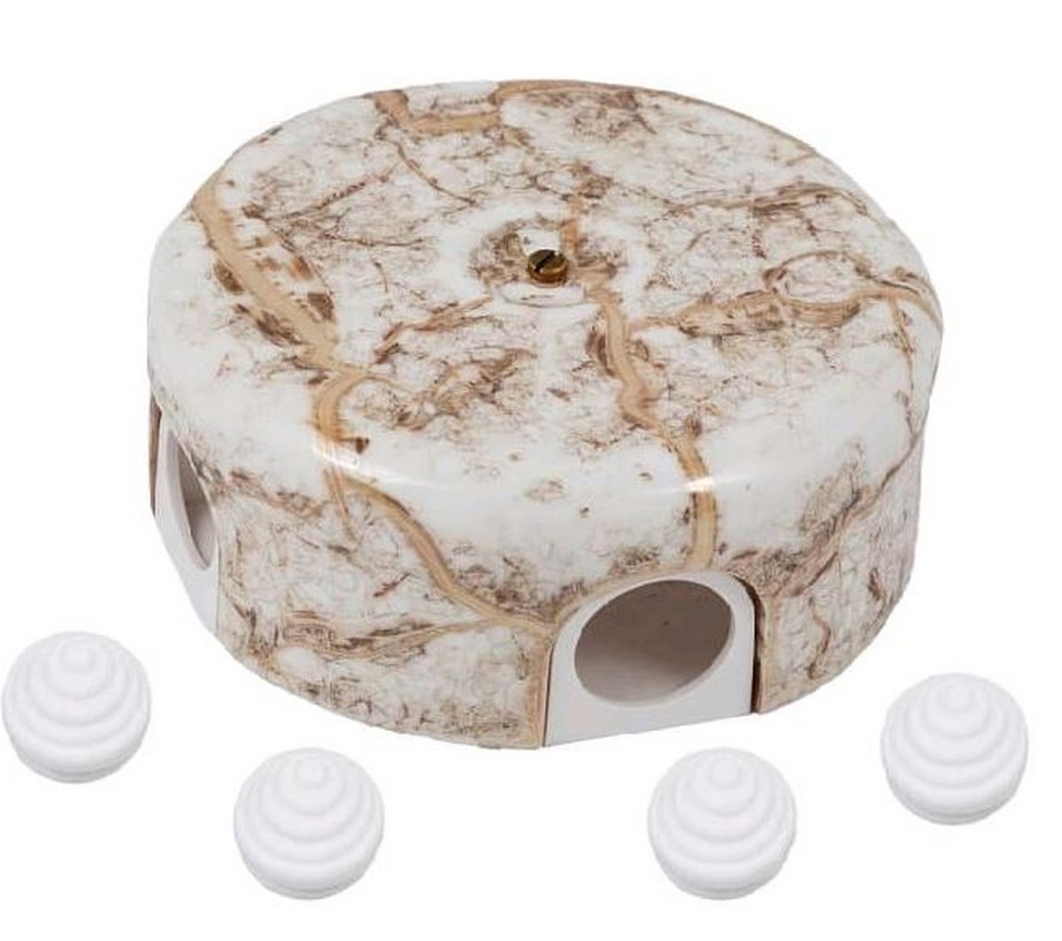 Bironi Лизетта - Ретро розетки и выключатели Распред.коробка BIRONI Мрамор 78*30мм (4 ввода в комплекте) B1-521-09-K