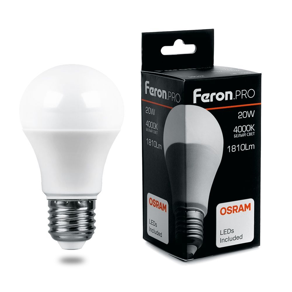 E27 Лампа светодиодная Feron.PRO LB-1020 Шар E27 20W 2700K OSRAM LED 38041