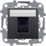 Механизмы ABB Zenit Антрацит Розетка компьютерная одноместная 8 контактов категория 6UTP АВВ Зенит (антрацит)