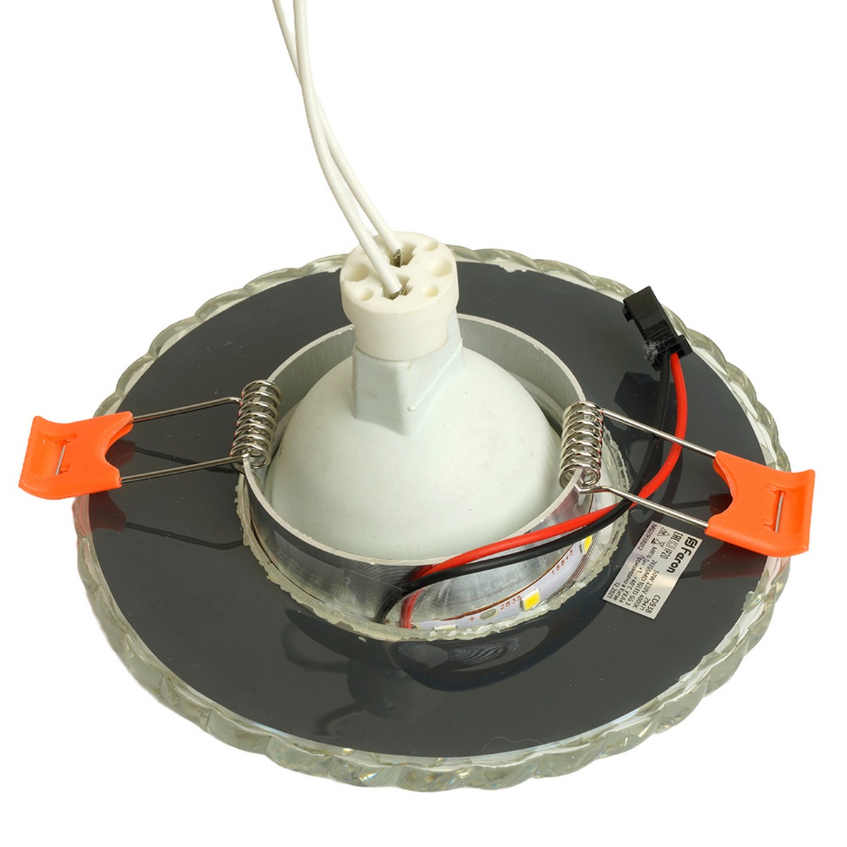 Встраиваемые светодиодные светильники Светильник встраиваемый Feron CD938 с LED подсветкой MR16 прозрачный 29471 