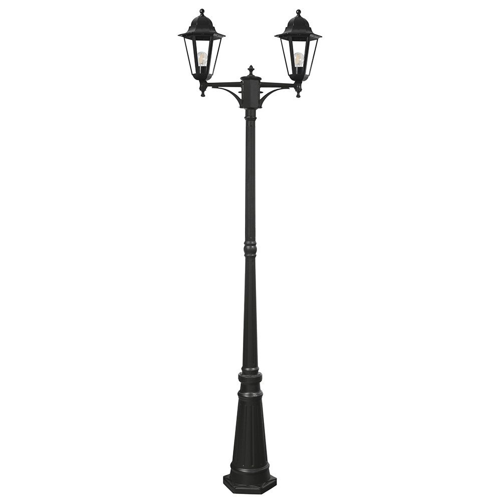 Уличные светильники столб Уличный светильник Feron 6214 столб 2*100W E27 230V, черный 11078