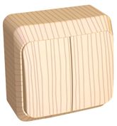 Этюд Дача Выключатель 2-клавишный Systeme Electric Этюд наружный Дача Сосна с подсветкой BA10-006D