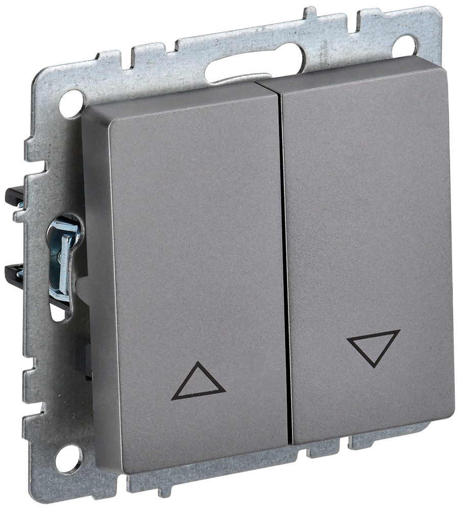 IEK Brite Сталь Выключатель IEK BRITE жалюзи 10А ВС10-1-5-БрС сталь BR-V15-0-10-K46
