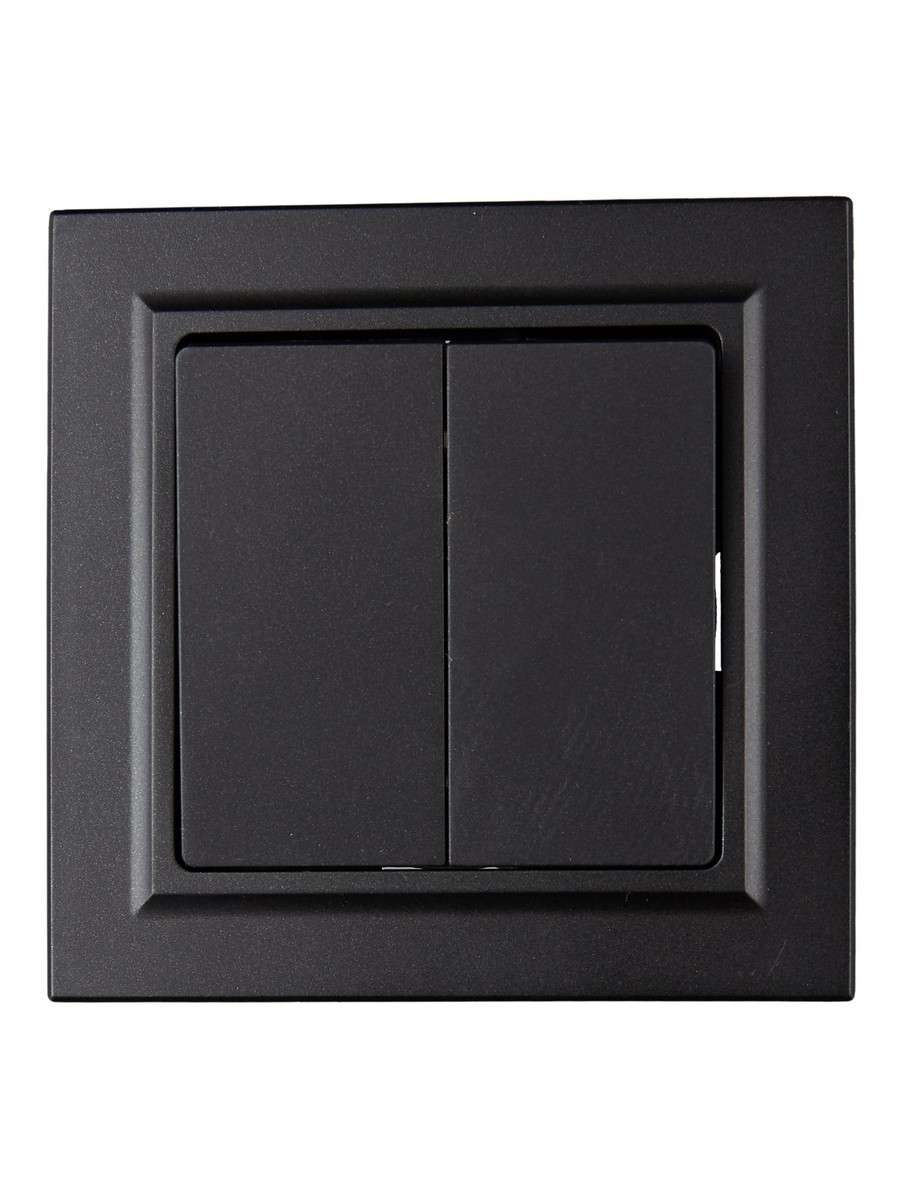 IEK Brite Черный Выключатель IEK BRITE Черный 2-кл. 10А в сборе ВСР10-2-0-БрЧ BR-V20-0-10-K02-F