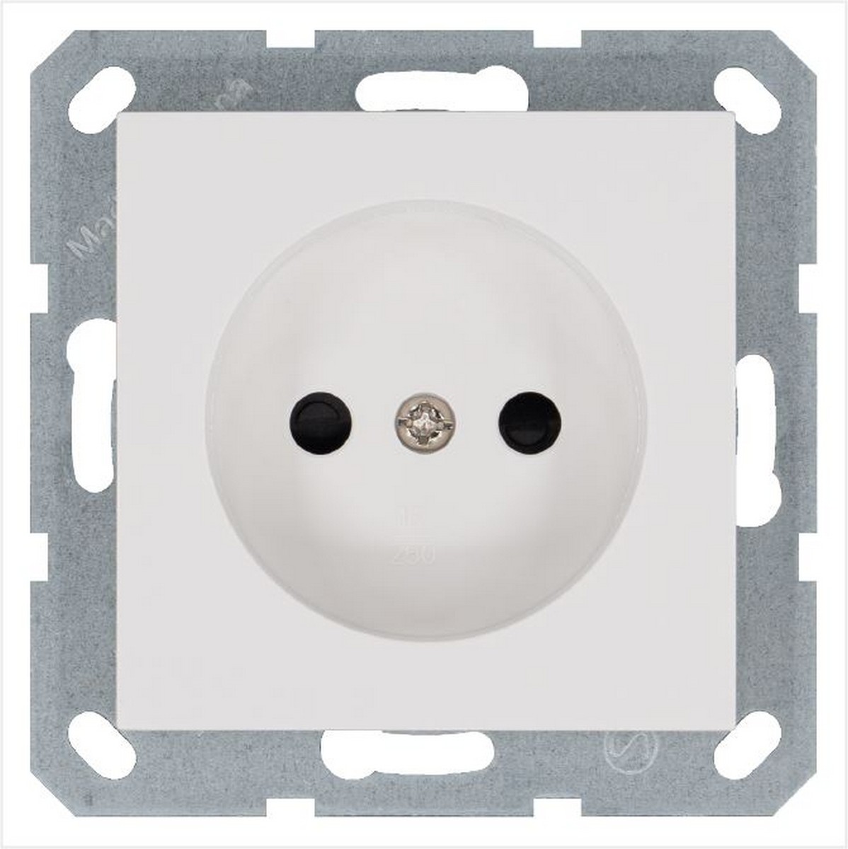 JASMART G - розетки и выключатели Розетка JASMART без заземления с защитными шторками Белый глянцевый G5503W