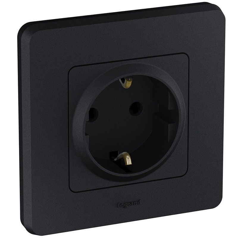 Legrand Inspiria Антрацит Розетка Legrand INSPIRIA Антрацит с заземлением 16 А 250 В 673723