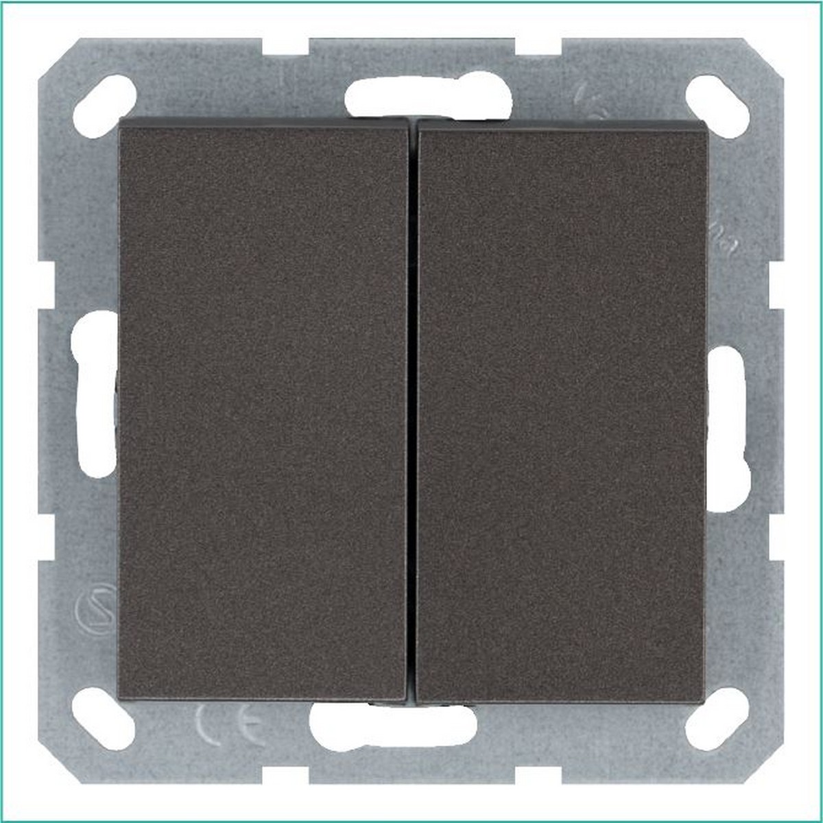 JASMART G - розетки и выключатели Выключатель JASMART двухклавишный Мокко G3023Z