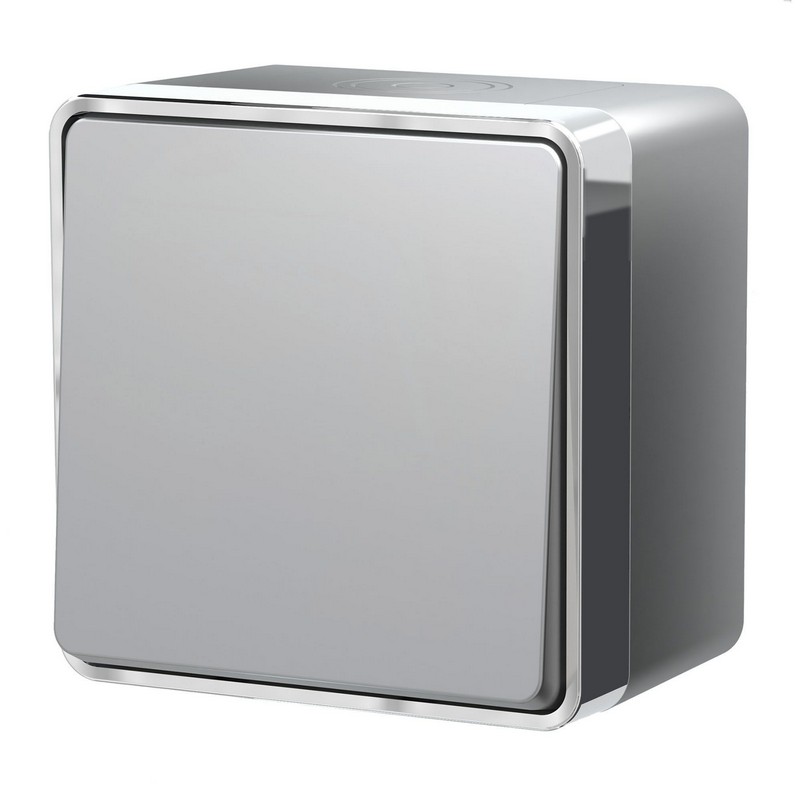 Werkel Gallant серебряный Выключатель Werkel одноклавишный влагозащищенный Gallant (серебряный) W5010206