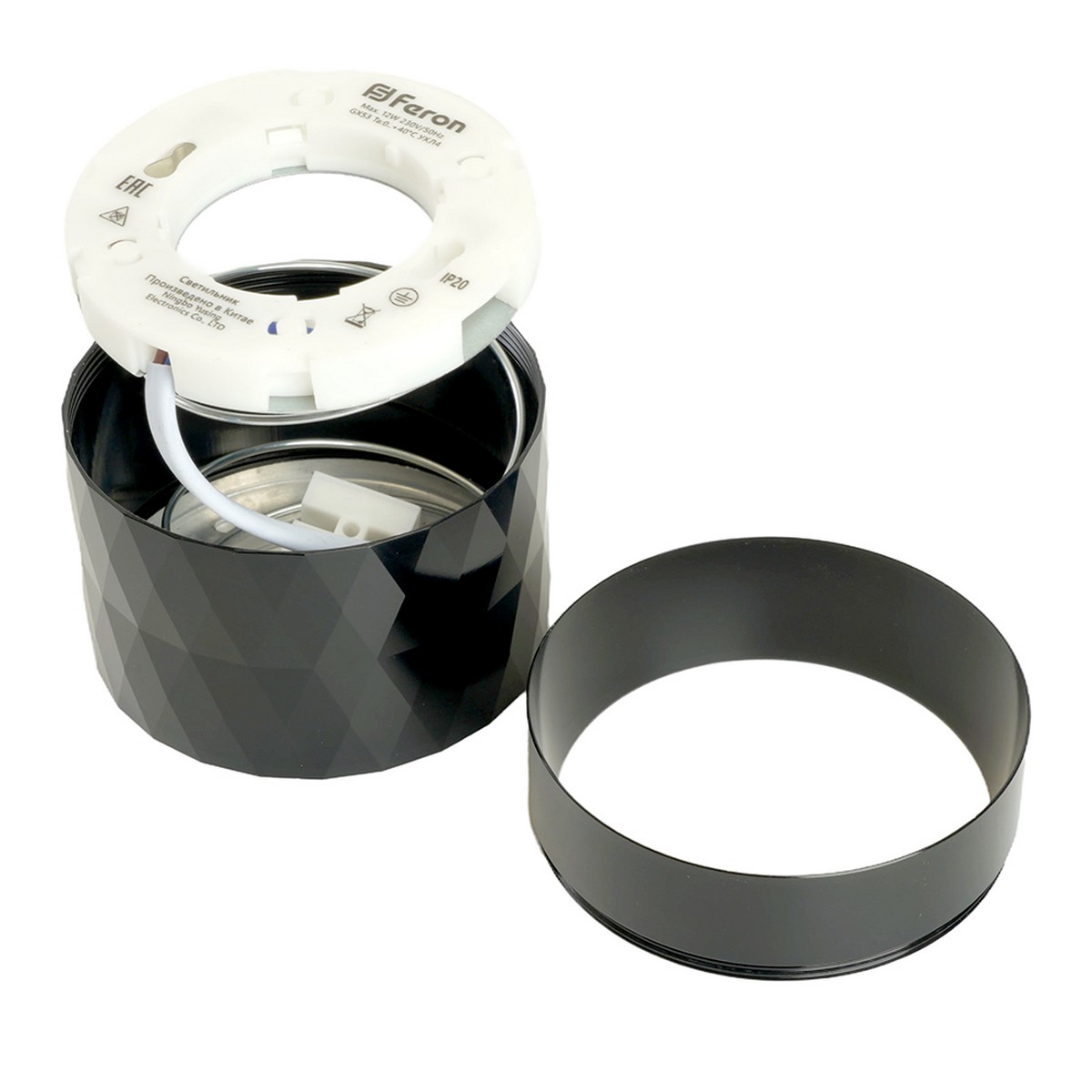 Светильники споты светодиодные Светильник потолочный Feron HL388 Barrel PRISM GX53 12W 230V черный 48802 