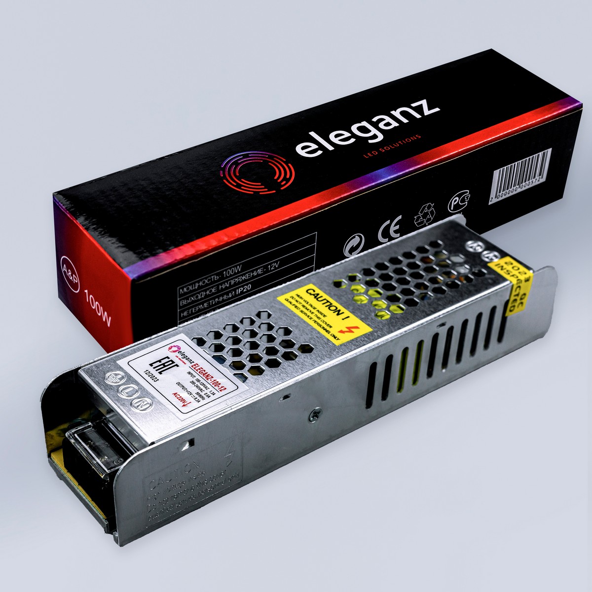 Блоки питания для светодиодной ленты Блок питания для светодиодной ленты Eleganz 12V 100W IP20 узкий 1101 
