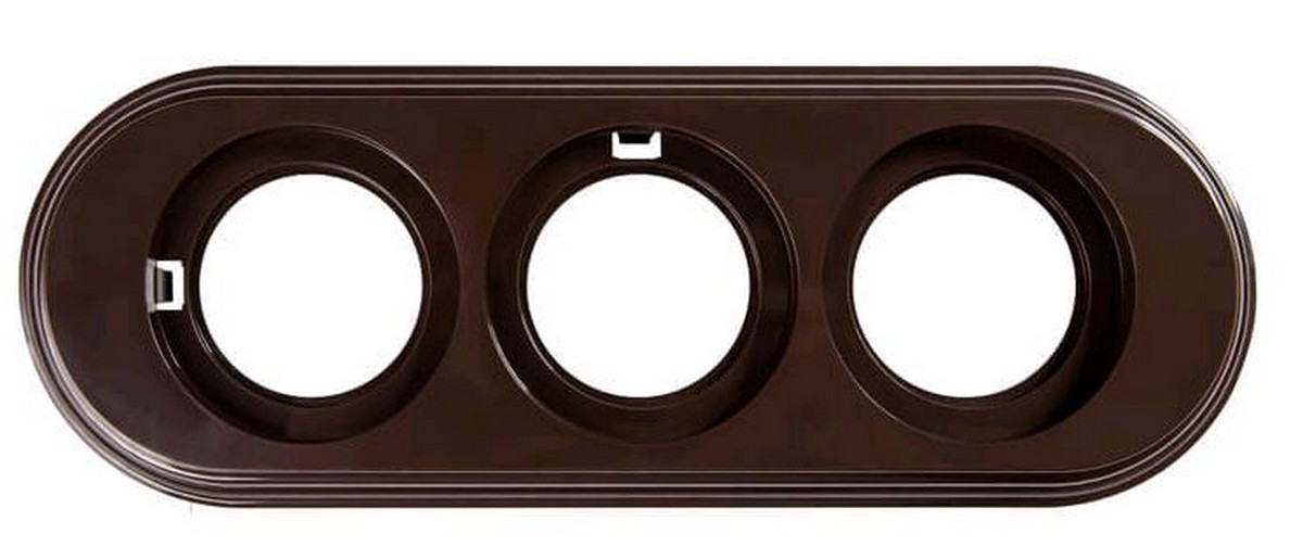 Bironi Лизетта - Ретро розетки и выключатели Рамка BIRONI Лизетта Пластик Коричневый 3-ая BF1-630-22