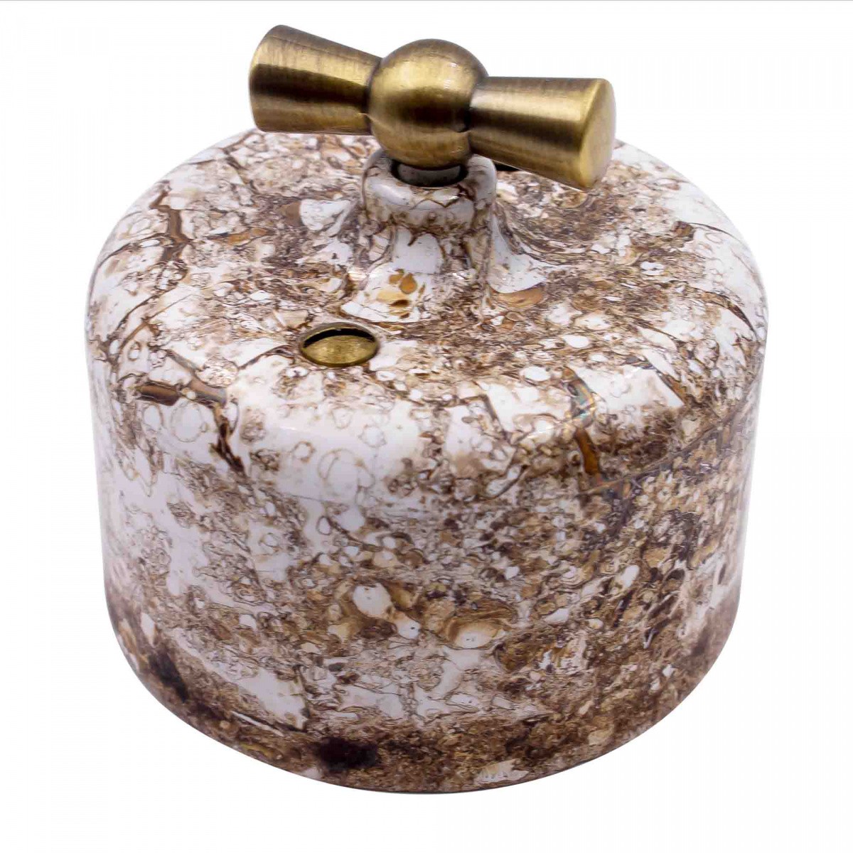 Bironi Лизетта - Ретро розетки и выключатели Выключатель BIRONI Ришелье Керамика Мрамор 2-кл. R1-212-09